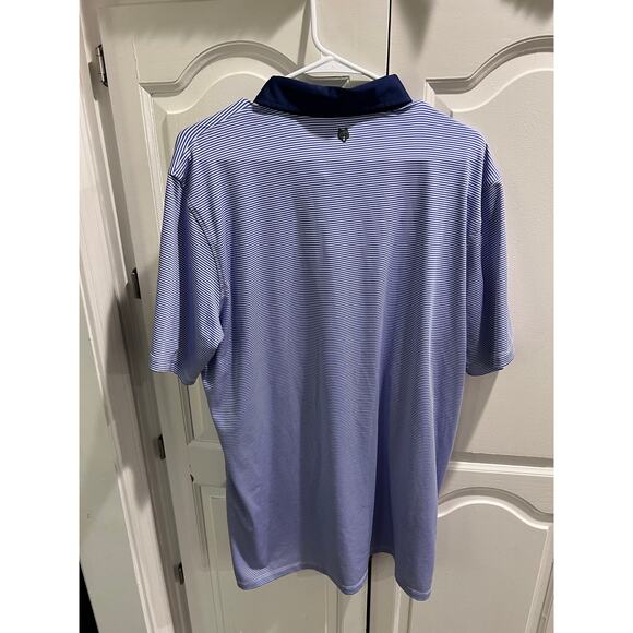 Greyson Golf Polo Shirt XL Blue White Stripe Performance Stretch Short Sleeve - Picture 2 of 8